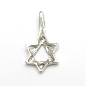 14k White Gold and Diamond Star of David Pendant - JewelryJudaica