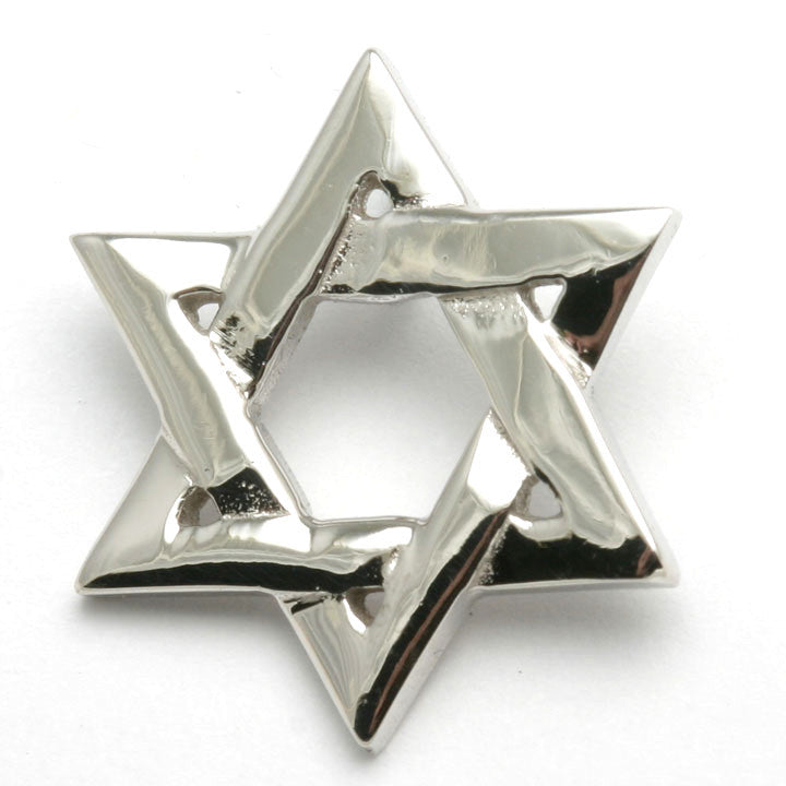 14k White Gold Slide Star of David Pendant Solid - JewelryJudaica