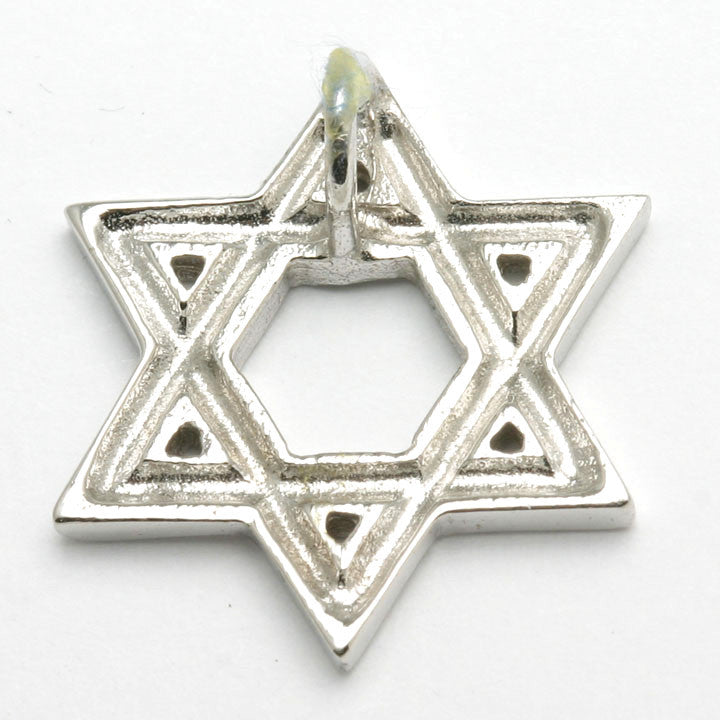 14k White Gold Slide Star of David Pendant Solid - JewelryJudaica