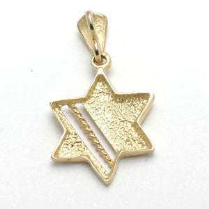14k Yellow & White Gold Jewish Star of David Modern - JewelryJudaica