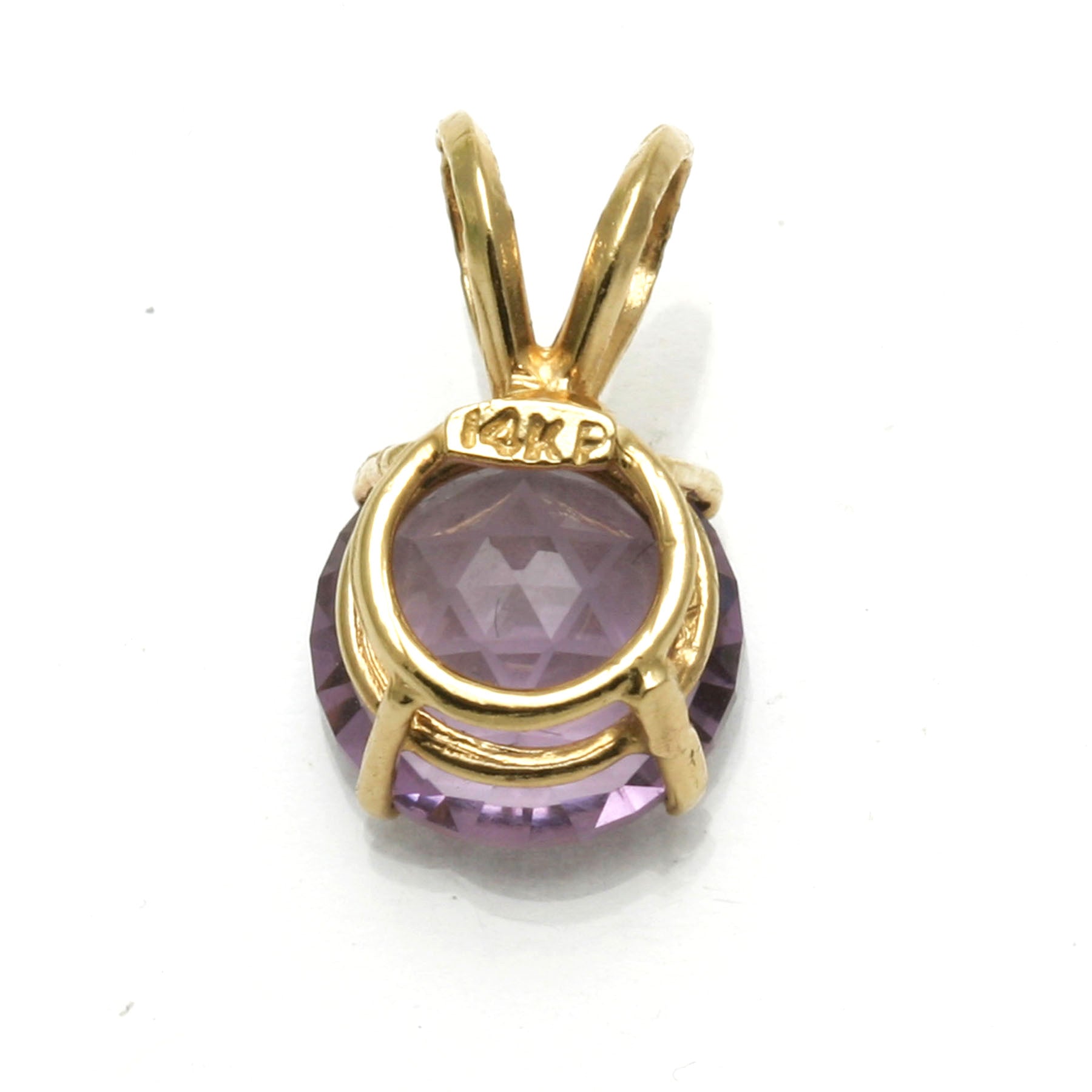 14k Yellow gold Amethyst Jewish Star of David Pendant - JewelryJudaica