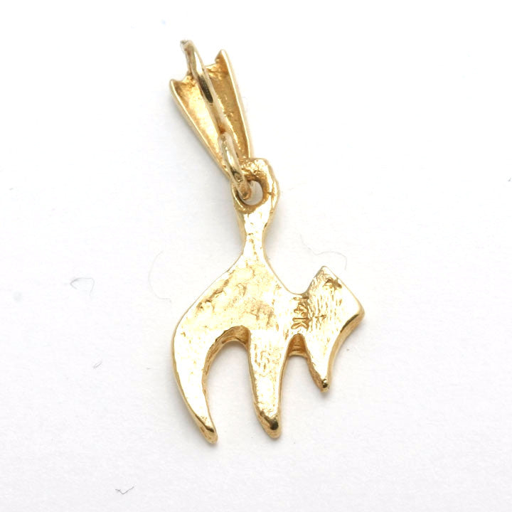 14k Yellow Gold Chai Pendant Small Modern - JewelryJudaica