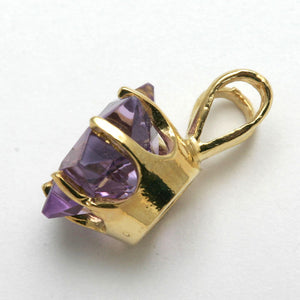 14k Yellow Gold Star of David Cut Amethyst Pendant 4 Carat - JewelryJudaica