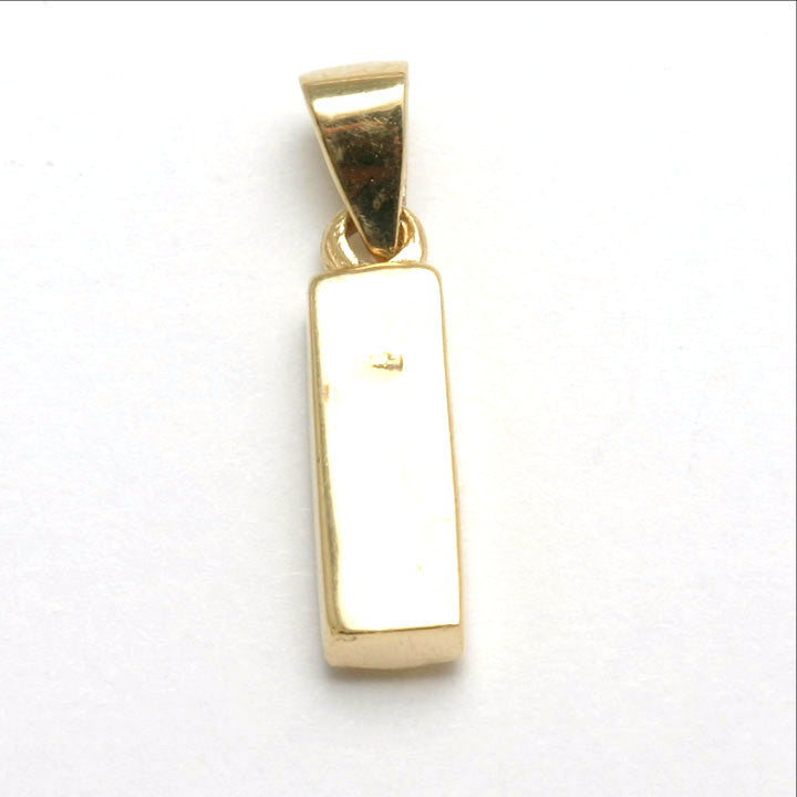 14k Yellow Gold Mezuzah Pendant Solid Small - JewelryJudaica