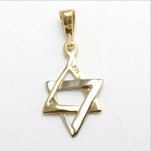 14k Yellow & White Gold Star of David Pendant - JewelryJudaica