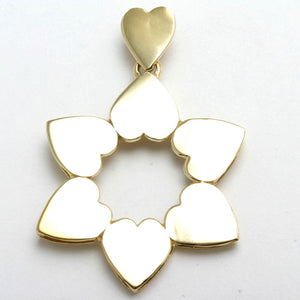 14k Yellow Gold Hearts Star of David Pendant - JewelryJudaica