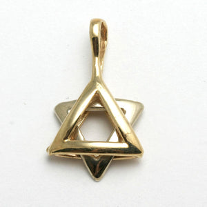 14k Yellow & White gold Star of David Pendant Small - JewelryJudaica