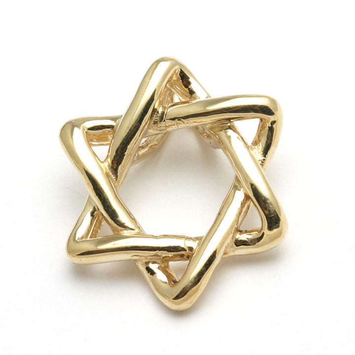 14k Yellow Gold Woven Star of David Pendant Solid - JewelryJudaica