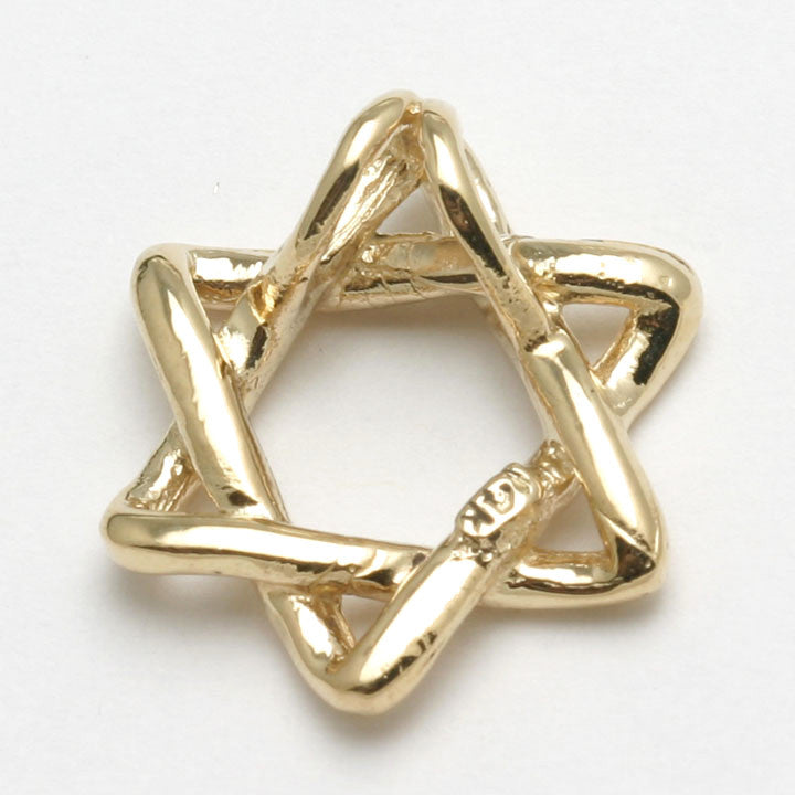 14k Yellow Gold Woven Star of David Pendant Solid - JewelryJudaica