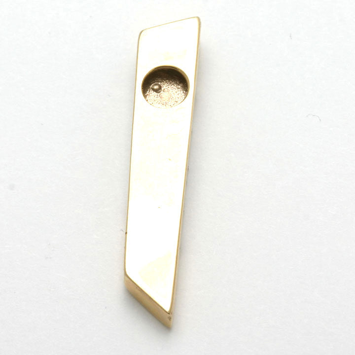 14k Yellow & White gold Mezuzah Pendant Shin Modern - JewelryJudaica