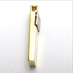 14k Yellow & White gold Mezuzah Pendant Shin Large - JewelryJudaica