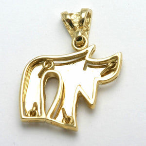 14k Yellow Gold Chai Brushed Pendant - JewelryJudaica