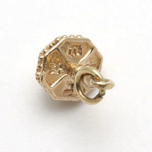 14k Yellow Gold Dreidel Top 3D Pendant Hannukah Solid - JewelryJudaica