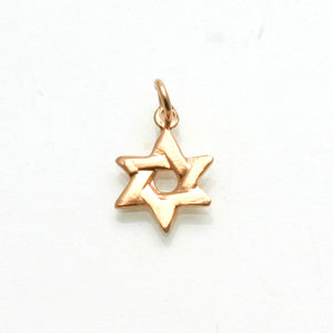 14k Rose gold Small Woven Star of David Pendant - JewelryJudaica