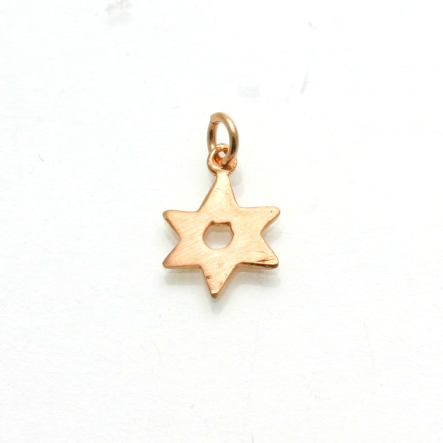 14k Rose gold Small Woven Star of David Pendant - JewelryJudaica