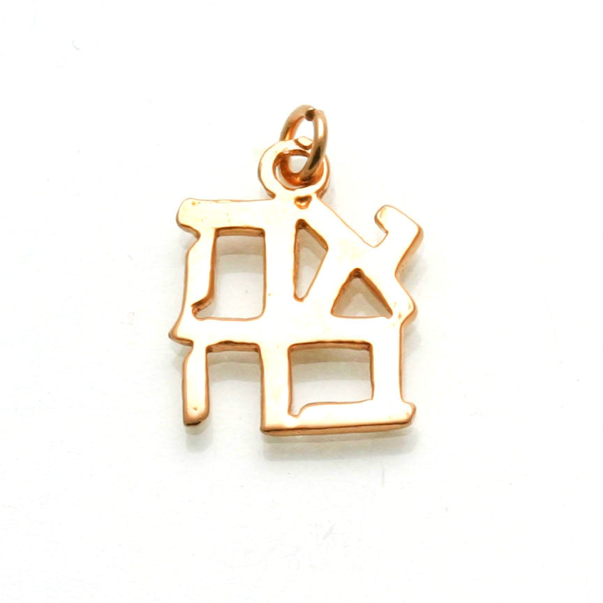 14k Rose Gold Ahava Love Pendant Small - JewelryJudaica