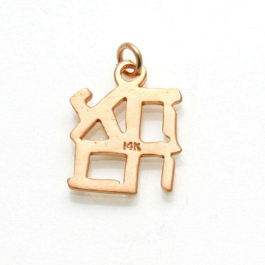 14k Rose Gold Ahava Love Pendant Small - JewelryJudaica