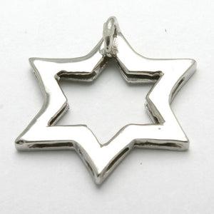 14k White Gold Diamond Jewish Star of David Pendant Large - JewelryJudaica