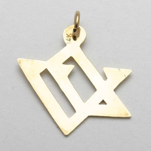 14k Yellow Gold Star of David Shin Modern Israel - JewelryJudaica