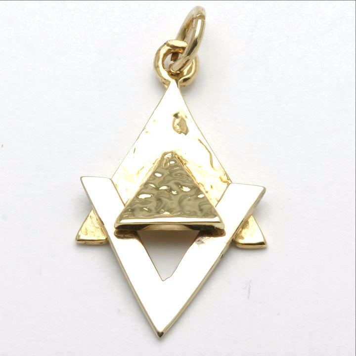 14k Yellow & White gold Modern Jewish Star of David Pendant - JewelryJudaica