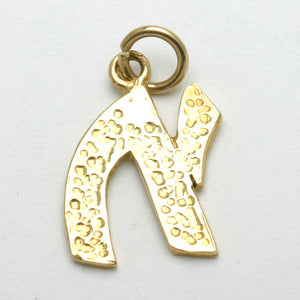 14k Yellow Gold Chai Modern Pendant - JewelryJudaica