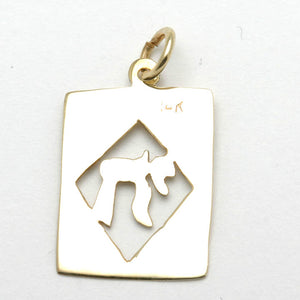 14k Yellow Gold Chai Pendant Frame - JewelryJudaica