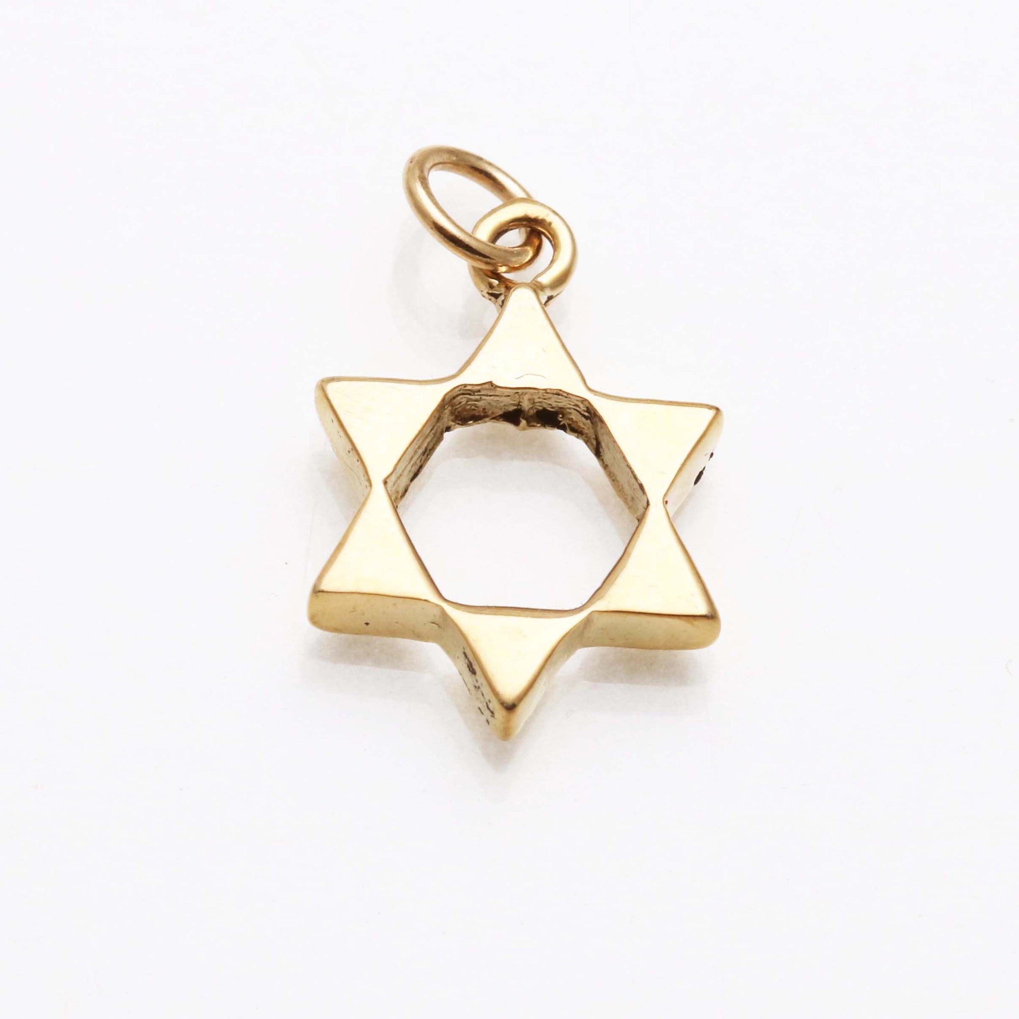 14k yellow gold Star of David Solid Pendant Yellow Gold