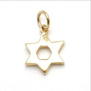 14k Yellow Gold Woven Star of David Pendant Small - JewelryJudaica