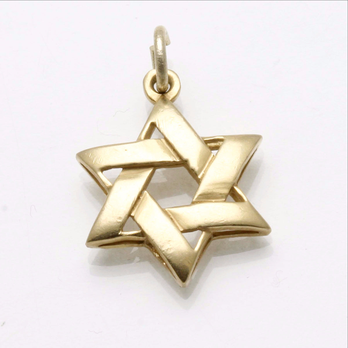 14k Yellow Gold Woven Jewish Star of David Pendant - JewelryJudaica