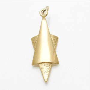 14k Yellow Gold Elongated Star of David Pendant Modern - JewelryJudaica