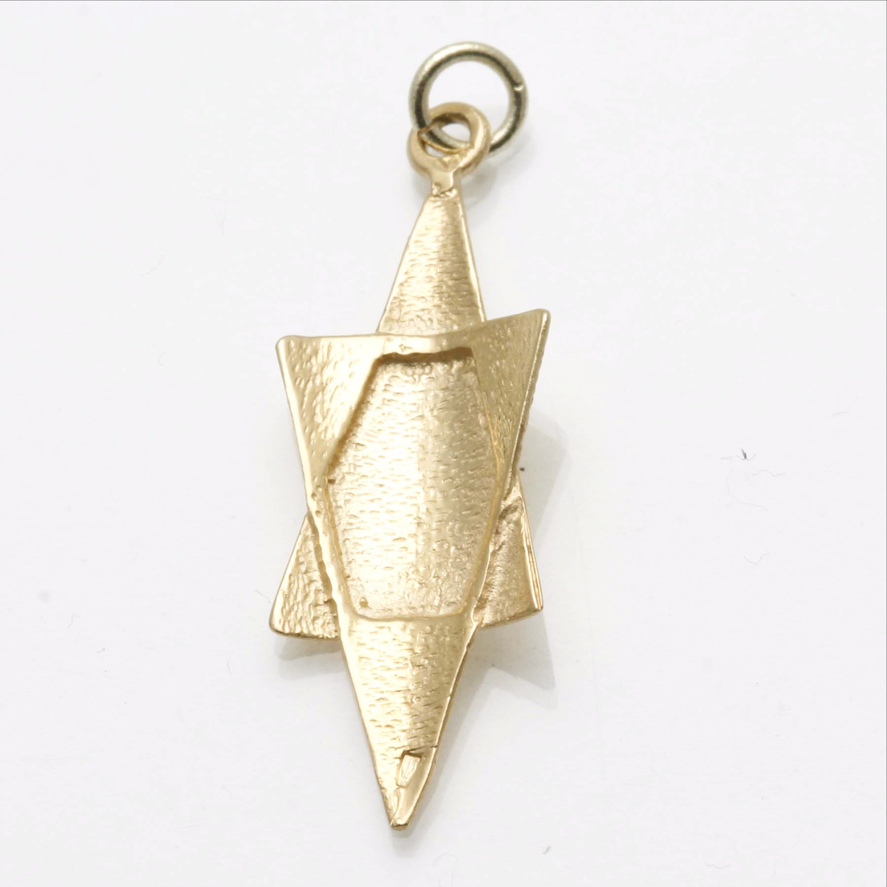 14k Yellow Gold Elongated Star of David Pendant Modern - JewelryJudaica