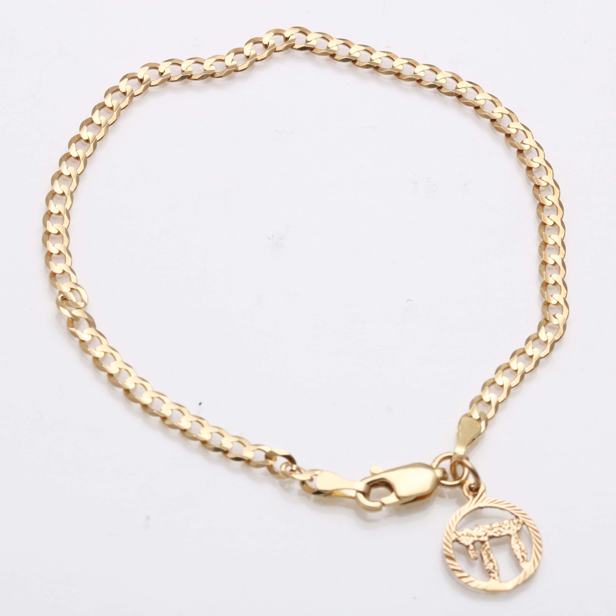 14k Yellow Gold Chai Bracelet Curb Link