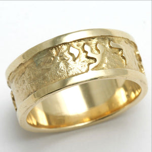 14k Yellow Gold Ze Dodi Beloved Jewish Wedding Band Ring - JewelryJudaica