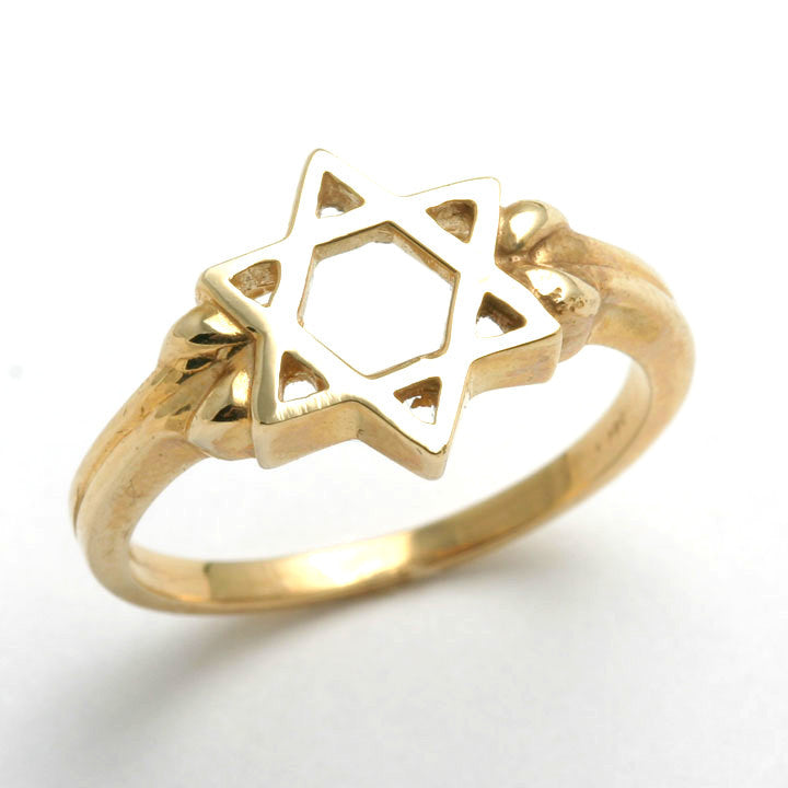 14k Yellow gold Jewish Star of David Ring - JewelryJudaica