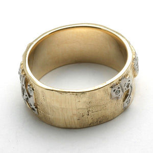 14k Yellow Gold Diamond Ani Le Dodi Jewish Wedding Band Beloved - JewelryJudaica