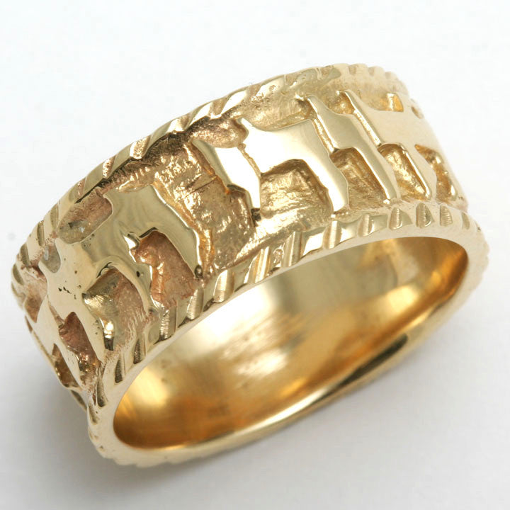 14k Yellow Gold Ani Le Dodi Jewish Wedding Band Ring Ridge - JewelryJudaica