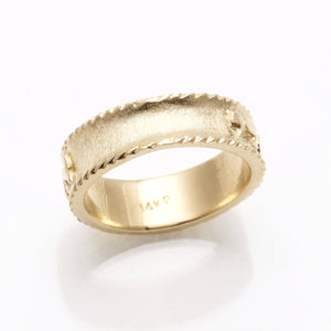 14k Yellow Gold Ani Le Dodi Jewish Wedding Band Ring Ridge - JewelryJudaica