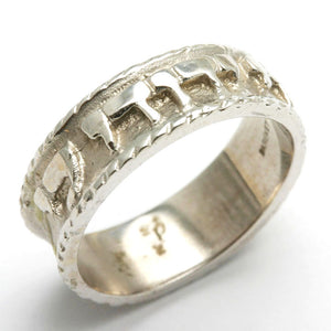 14k White Gold Ani Le Dodi Jewish Wedding Band Ring Ridge - JewelryJudaica