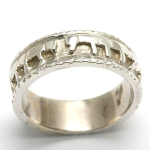 14k White Gold Ani Le Dodi Jewish Wedding Band Ring Ridge - JewelryJudaica