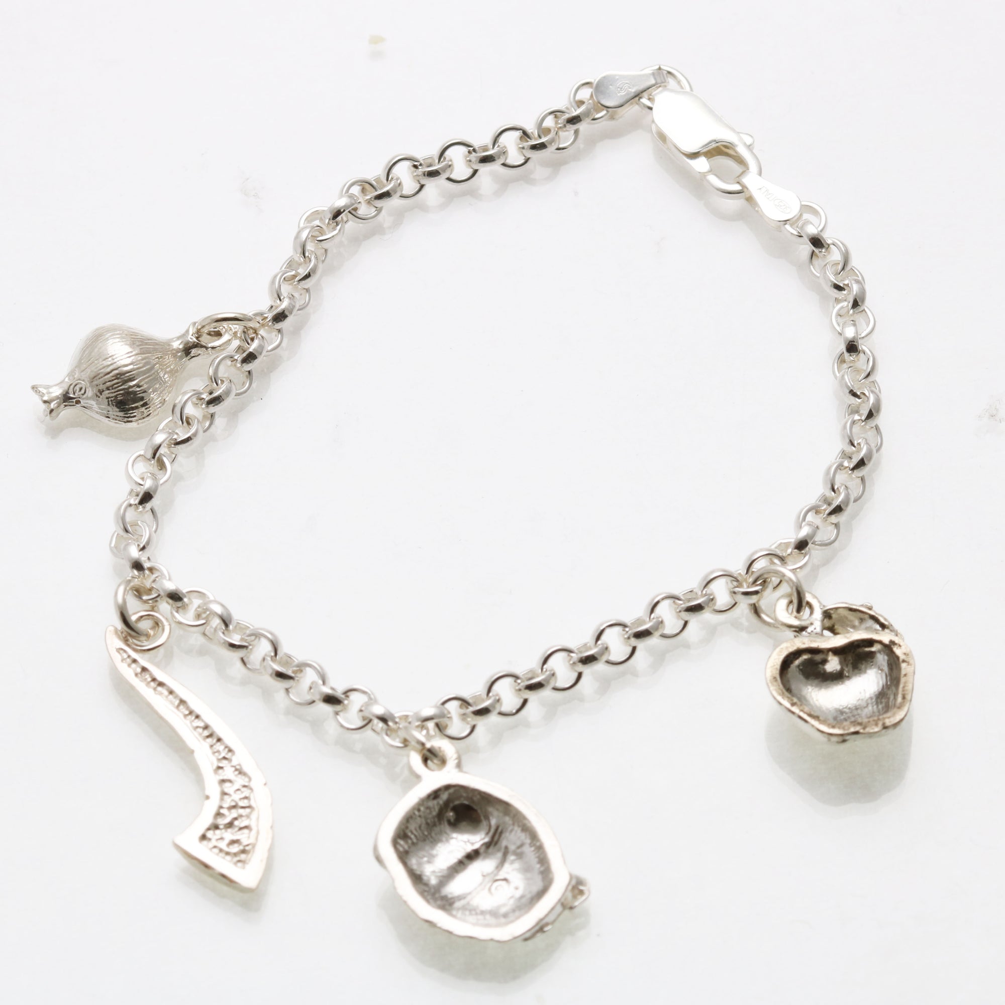 Sterling Silver Rosh Hashana Charm Bracelet