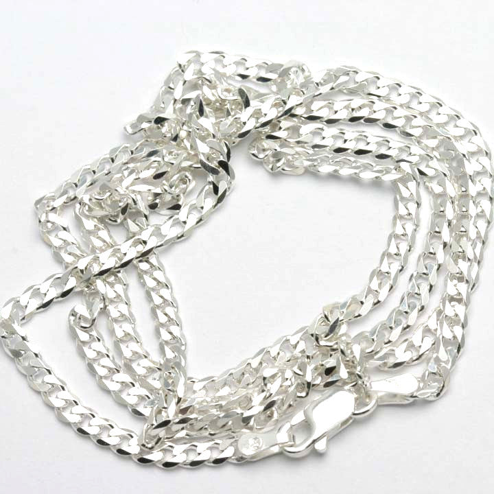 Sterling Silver Curb Link Chain Men's - JewelryJudaica