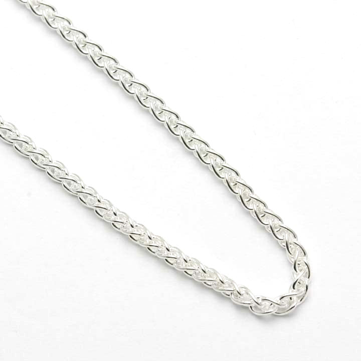 3/4/5MM Silver Braided Wheat Chain Stainless Steel Necklace Mens Link  18