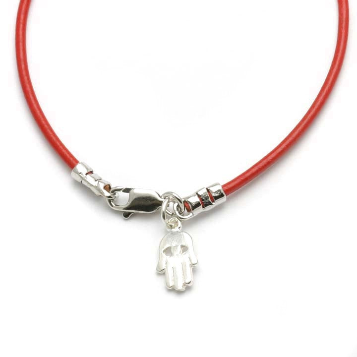 Red String Bracelet with Silver