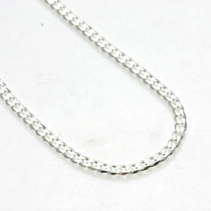 Sterling Silver Curb Link Chain Men's - JewelryJudaica