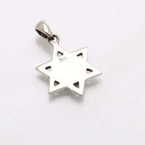 Sterling Silver Eilat Stone Star of David Pendant - JewelryJudaica